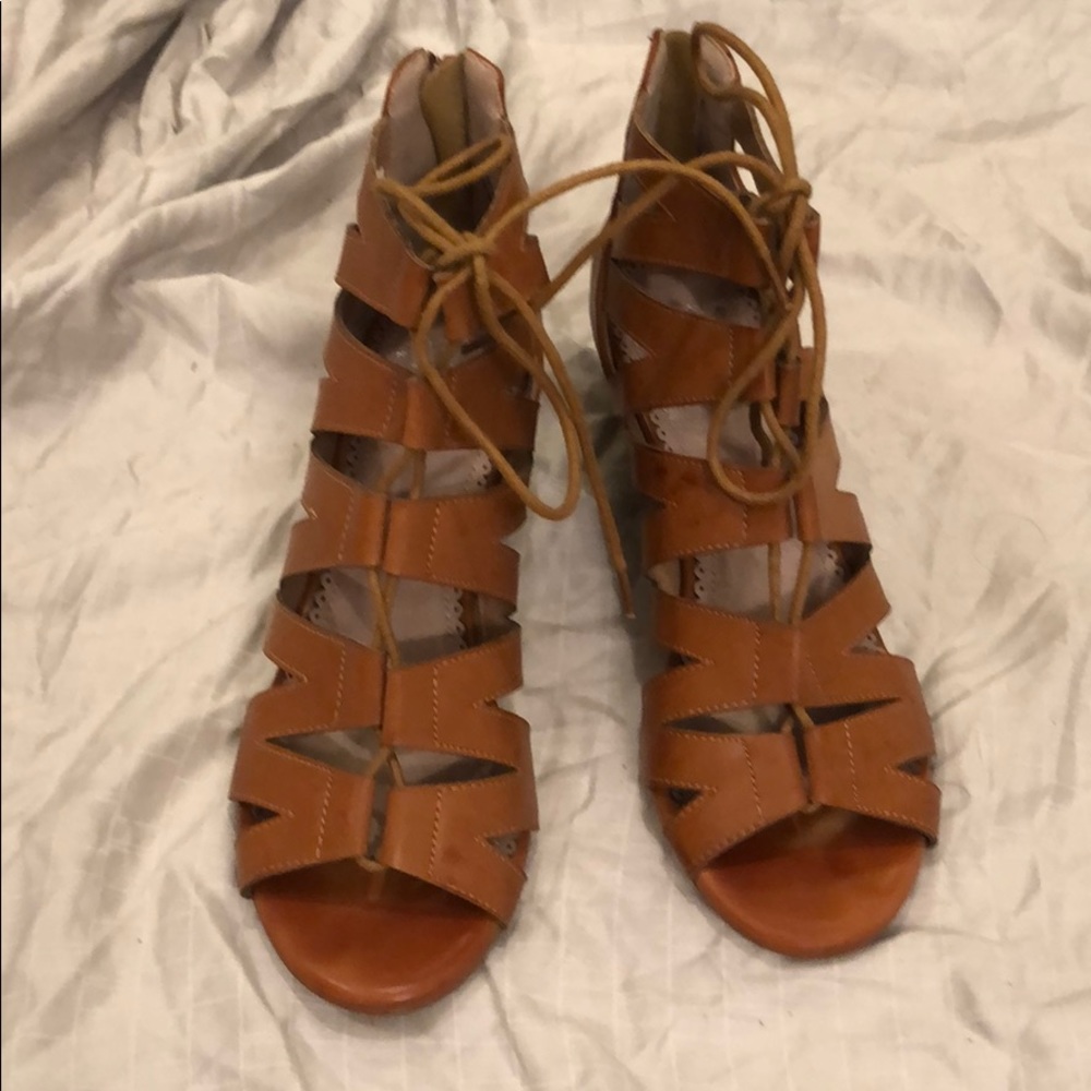 DNA footwear lace-up open toe ankle strap sandals